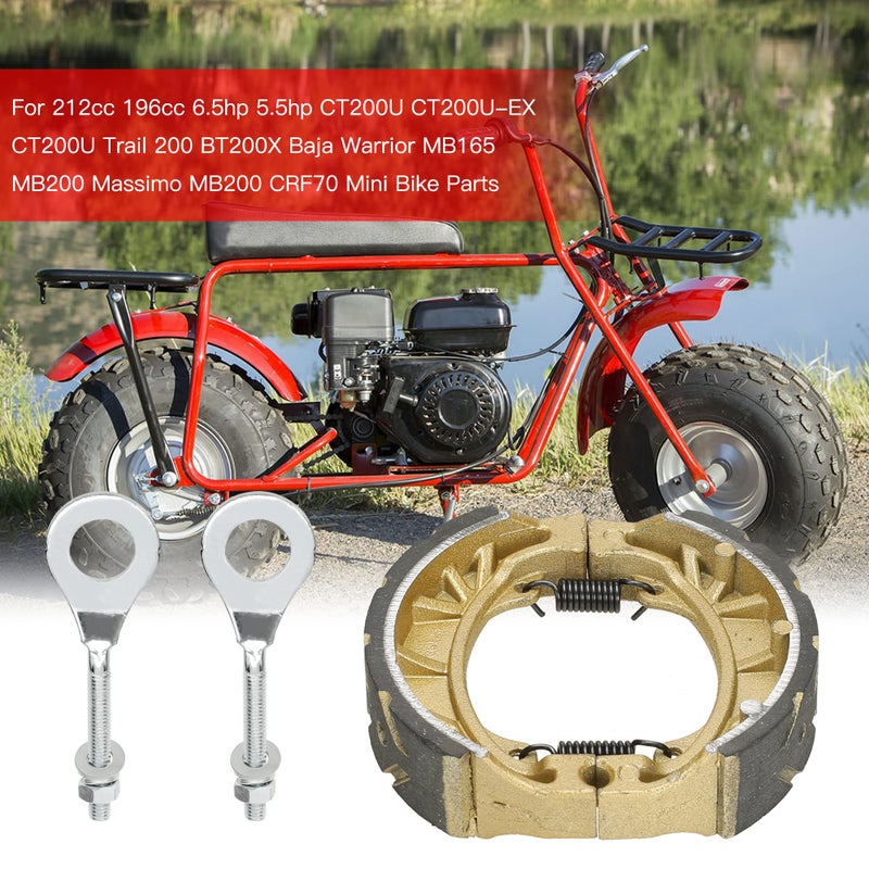 GREHUA CG125 105mm Drum Brake Shoes Pads Chain Tensioner Adjuster Kit for 212cc 196cc 6.5hp Coleman BT200X CT200U Trail 200 CT200U-EX Baja Warrior MB165 Massimo MB200 CRF70 Motorsports Mini Bike Parts - Image 4